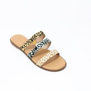 Madewell flat Sandals NEW sz 8 Women Slides Slip on Flat Shoe animal print